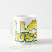 Mug J'aime des Australiens ! Conception d'Australiana (Devant gauche)