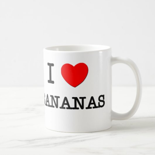 Mug J'aime des BANANES (la nourriture) (Droite)