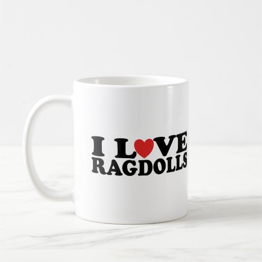 Mug J'aime des chats de Ragdoll (Gauche)