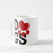 Mug J'aime des chiens (Devant gauche)