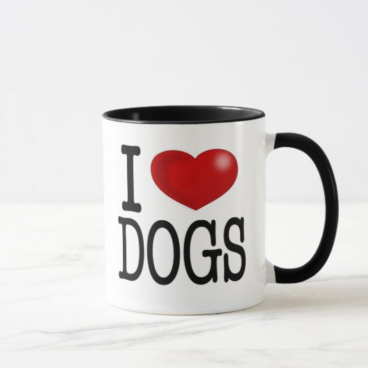 Mug j'aime des chiens (Droite)