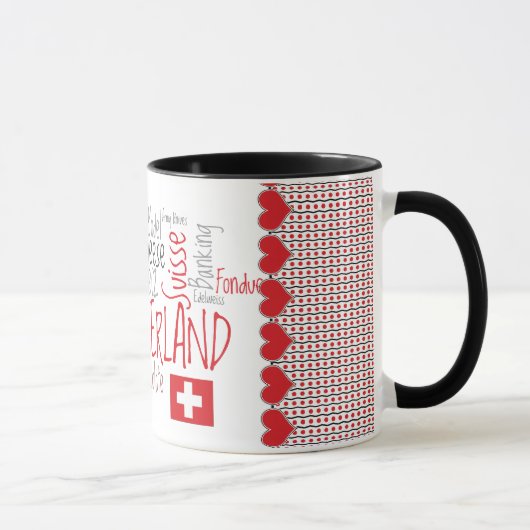 Mug J'aime des choses suisses préférées de la Suisse (Droite)