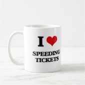 Mug J'aime des contraventions pour excès de vitesse (Gauche)