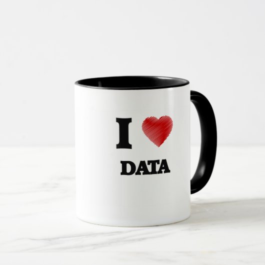 Mug J'aime des données (Devant droit)