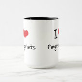 Mug J'aime des empreintes digitales (Centre)