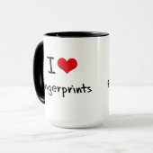 Mug J'aime des empreintes digitales (Devant gauche)