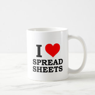 Mug J'aime des feuilles de calcul