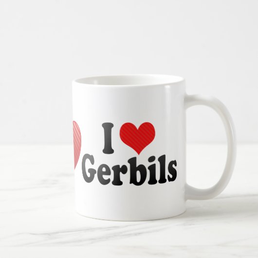 Mug J'aime des gerbilles (Droite)