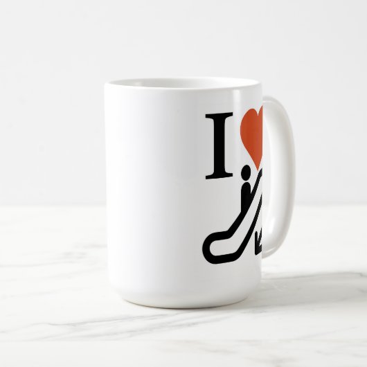 Mug J'aime des glissières.  Tais-toi (Devant droit)