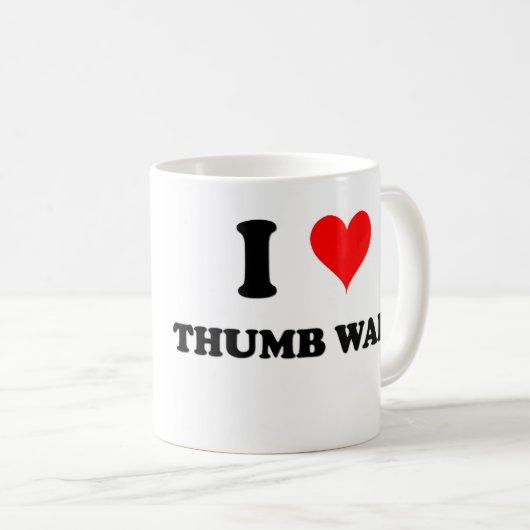 Mug J'aime des guerres de pouce (Devant droit)