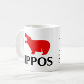 Mug J'aime des hippopotames (Devant gauche)