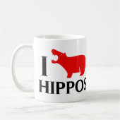 Mug J'aime des hippopotames (Gauche)