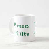 Mug J'aime des hommes dans des kilts (Devant gauche)