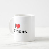 Mug J'aime des mormons (de coeur) (Devant gauche)