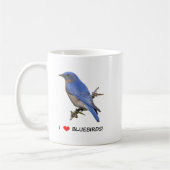 Mug J'aime des oiseaux bleus (de coeur) (Gauche)