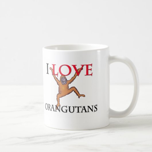 Mug J'aime des orangs-outans (Droite)