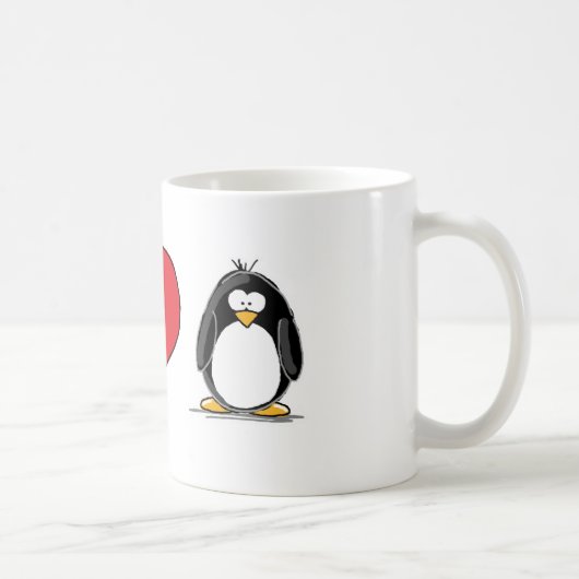 Mug J'aime des pingouins (Droite)