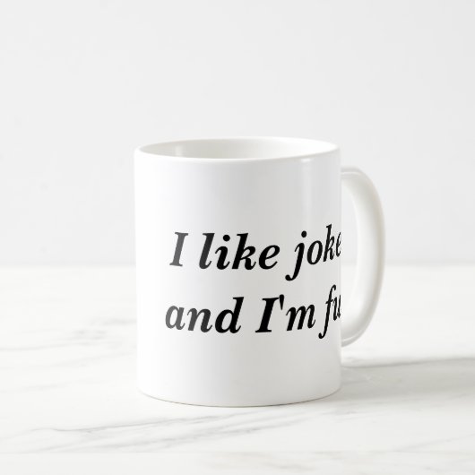 Mug J'aime des plaisanteries et je suis amusement (Devant droit)