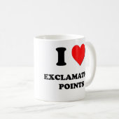 Mug J'aime des points d'exclamation (Devant droit)
