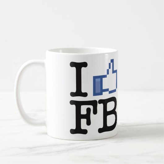 Mug J'aime des pouces de FB Facebook vers le haut de (Gauche)