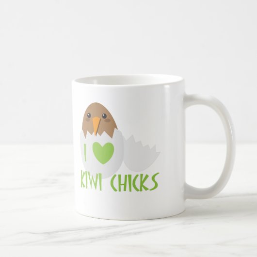 Mug J'aime des POUSSINS de KIWI avec un oiseau de la (Droite)