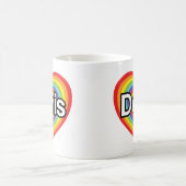 Mug J'aime Doris : coeur d'arc-en-ciel (Centre)