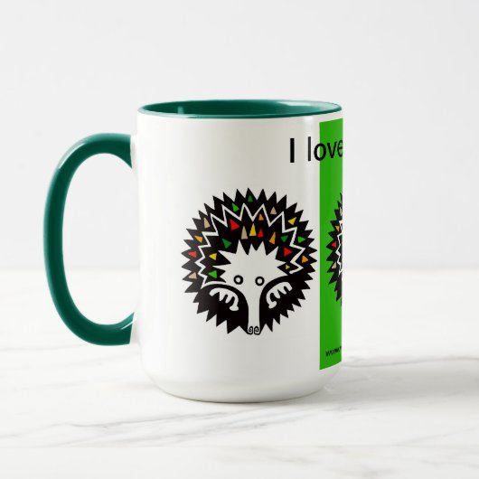 Mug J'aime ECHIDNAS - Nature - Faune - Vert (Gauche)