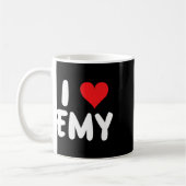 Mug J'Aime Emy - Cœur - Nom (Gauche)