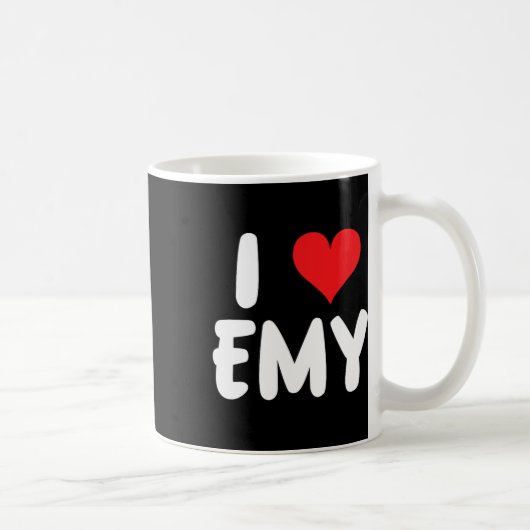 Mug J'Aime Emy - Cœur - Nom (Droite)