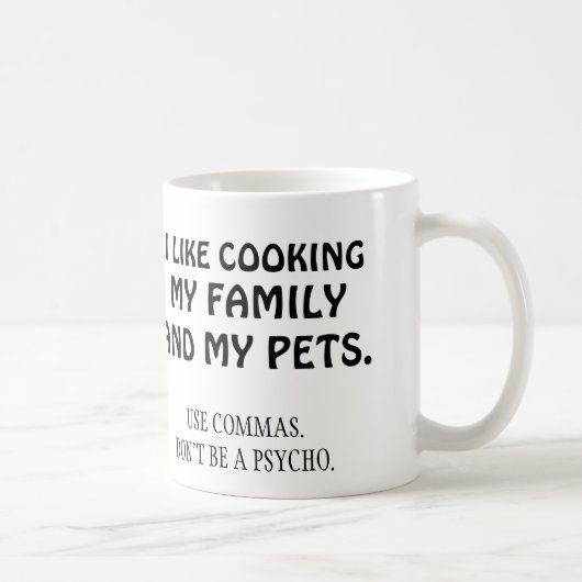 Mug J'aime faire cuire ma famille et mes animaux (Droite)