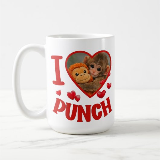 Mug J'aime Frapper Mignon Bébé Singe Frapper, mignon b (Gauche)