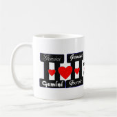 Mug ♊ J'Aime Gemini-Best Zodiac Signe café classique (Gauche)