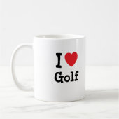 Mug J'aime Golf coeur personnalisé (Gauche)