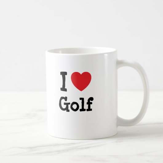 Mug J'aime Golf coeur personnalisé (Droite)