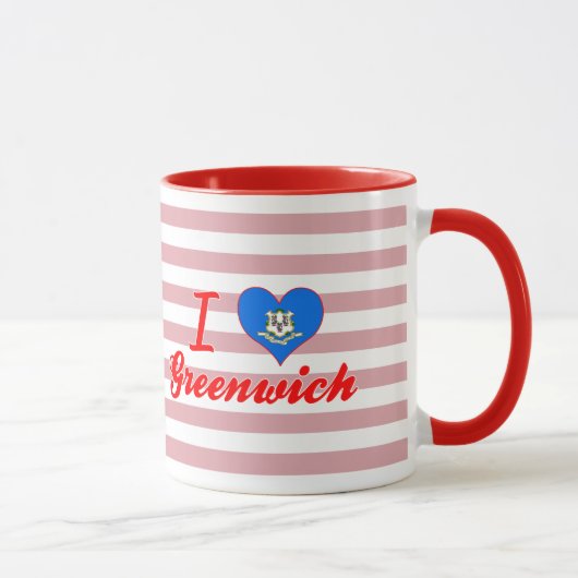 Mug J'aime Greenwich, le Connecticut (Droite)