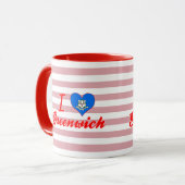Mug J'aime Greenwich, le Connecticut (Devant gauche)