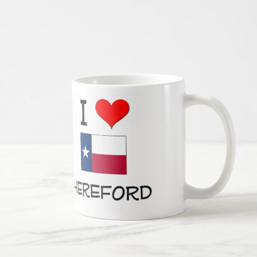Mug J'aime Hereford le Texas (Droite)