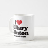 Mug J'aime Hillary Clinton pour le président (Devant gauche)
