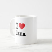 Mug J'aime Jana heart T-Shirt (Devant gauche)