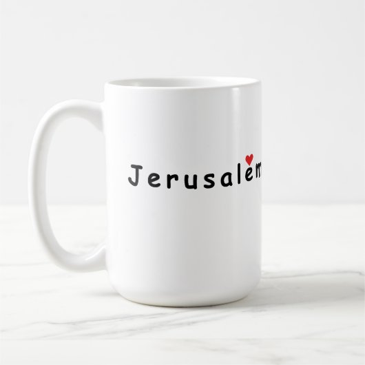 Mug J'aime Jérusalem Israël (Gauche)