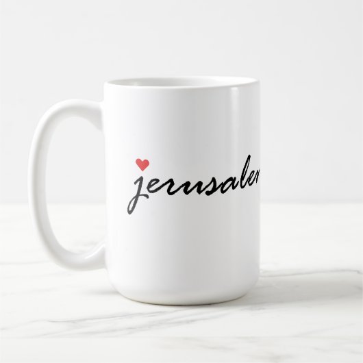 Mug J'aime Jérusalem Israël (Gauche)