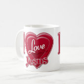 Mug J'aime Jésus Cœur Rouge (Devant gauche)