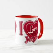 Mug J'aime Jésus Cœur Rouge (Devant droit)