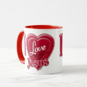 Mug J'aime Jésus Cœur Rouge (Devant gauche)