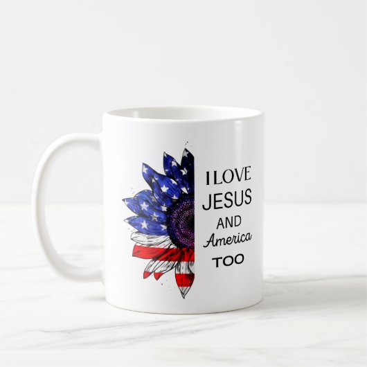 Mug J'aime Jésus et l'Amérique aussi (Gauche)