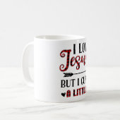 Mug J'Aime Jésus Mais Je Cusse Un Peu (Devant gauche)