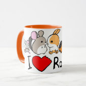 Mug J'aime la bande dessinée mignonne de rongeurs (Devant gauche)