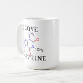 Mug J'aime la caféine (Devant gauche)