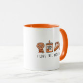 Mug J'Aime La Chute Surtout, Retro Fall Doodle (Devant droit)