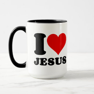 Mug j'aime la citation chrétienne de Jésus